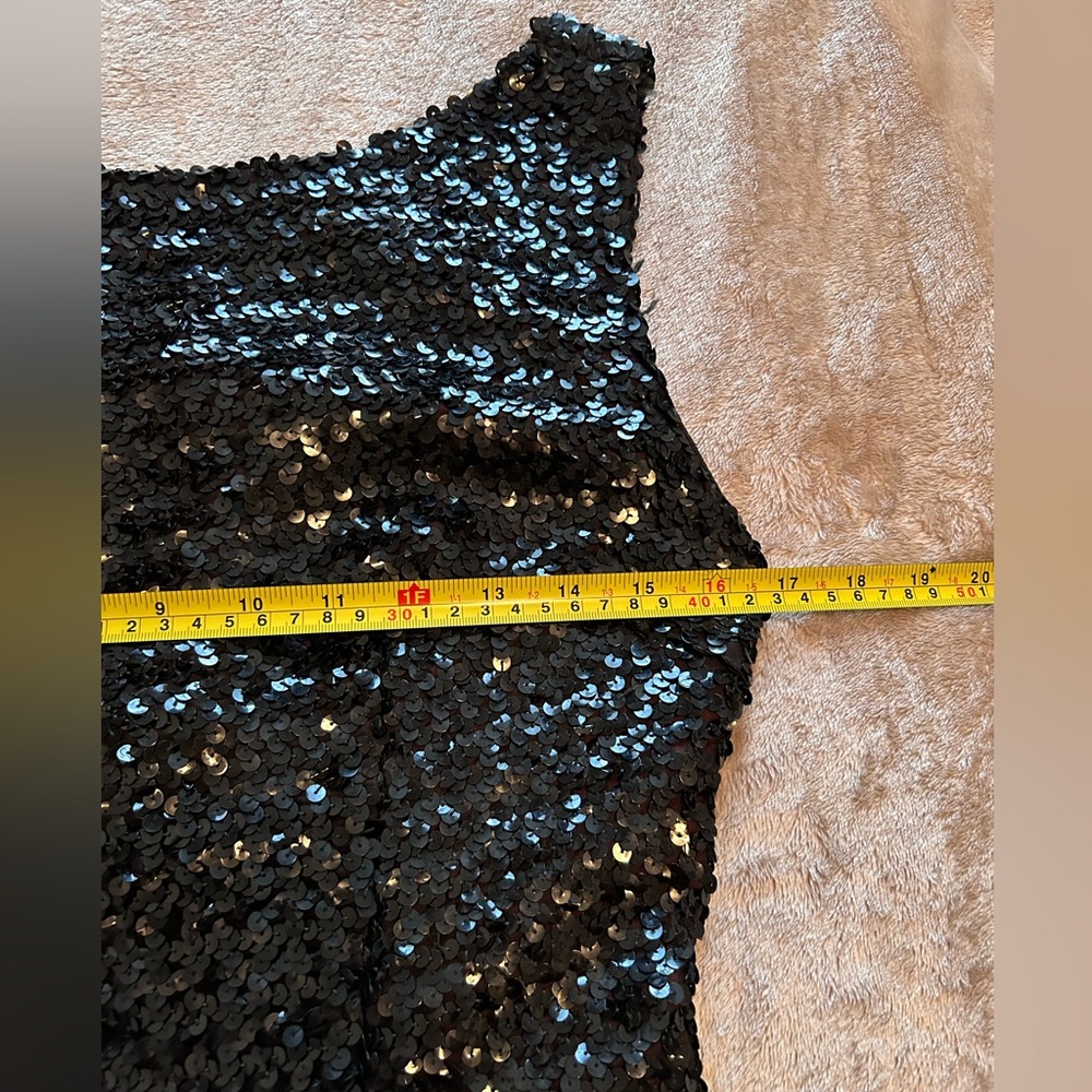 Vintage sequin dress women’s black EUC - Picture 8 of 11